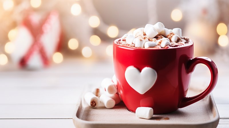 a cup of hot chocolate with marshmallows